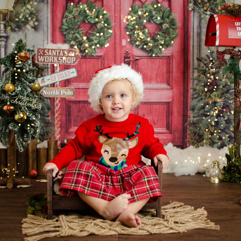Fotohintergrund Weihnachts-Süßigkeitenladen – 2,1x1,5 M, Vinyl, Für Portraits & Partys