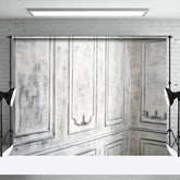 Weißer alter Retro Wandfotostudio Hintergrund