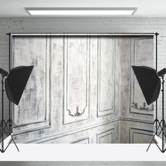 Weißer alter Retro Wandfotostudio Hintergrund