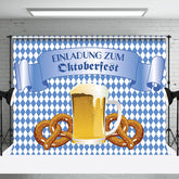 Blau karierter Oktoberfest Fotohintergrund