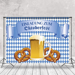 Blau karierter Oktoberfest Fotohintergrund
