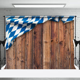 Oktoberfest Bierkrug und bayerischer Flaggenhintergrund