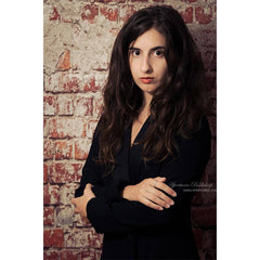 Schäbige Landmauer aus rotem Backstein Fotografie Hintergrund