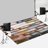 Aperturee - Weiße Farbe buntes Brett Holzboden Hintergrund