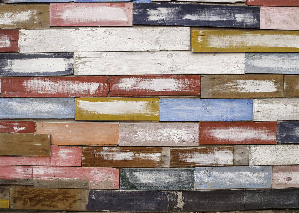 Aperturee - Weiße Farbe buntes Brett Holzboden Hintergrund