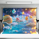 Aperturee - Bunter Planeten Kinderporträt Fotohintergrund