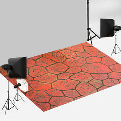 Aperturee - Vintage Hintergrund mit roter Farbe und rissigem Fotoboden
