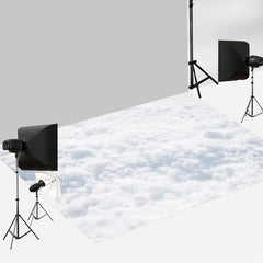 Aperturee - Traumhafte weiße Wolken Schaum Fotografie Bodenmatte