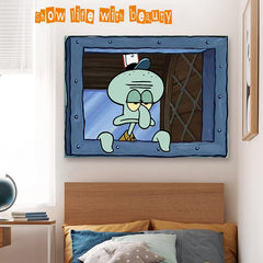 Cartoon Thaddäus Krusty Krab Fenster Tapisserie