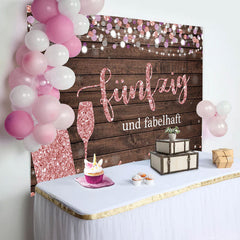 Fünfzig Und Fabelhaft Rosa Buch Geburtstag Hintergrund