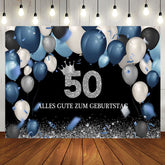 Blau Ballon Funkeln 50 Geburtstag Hintergrund