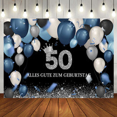 Blau Ballon Funkeln 50 Geburtstag Hintergrund