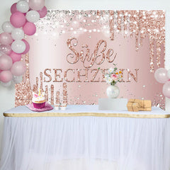 Rose Gold Bokeh Süß Sechzehn Geburtstag Hintergrund