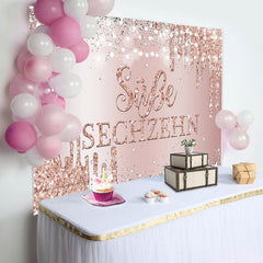 Rose Gold Bokeh Süß Sechzehn Geburtstag Hintergrund