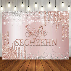 Rose Gold Bokeh Süß Sechzehn Geburtstag Hintergrund