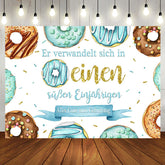 Ausländer Donuts Süß 1 Glücklich Geburtstag Hintergrund