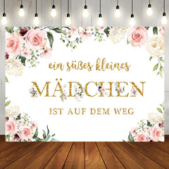 Süß Mädchen Ist An Die Weg Baby Dusche Hintergrund