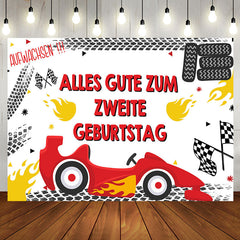 Schnell Rennen Auto 2 Geburtstag Hintergrund Für Junge