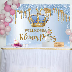 Funkeln Blau Willkommen Prinz Baby Dusche Hintergrund