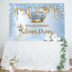 Funkeln Blau Willkommen Prinz Baby Dusche Hintergrund