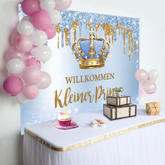 Funkeln Blau Willkommen Prinz Baby Dusche Hintergrund
