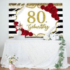 Rot Rose Gold 80 Geburtstag Party Hintergrund
