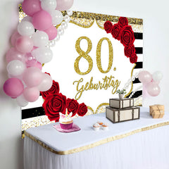 Rot Rose Gold 80 Geburtstag Party Hintergrund