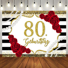 Rot Rose Gold 80 Geburtstag Party Hintergrund
