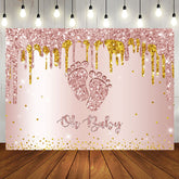 Rose Golden Füße Baby Dusche Hintergrund