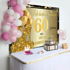 Gold Funkeln Absätze Luftballons 60 Geburtstag Hintergrund