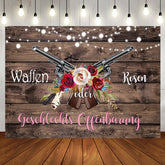 Waffen Oder Rosen Geschlecht Aufdecken Baby Dusche Hintergrund