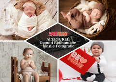 Aperturee - Braune Holzbrett Gummi Bodenmatte für Babyfotografie