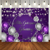 Lila Silber Rose Ballon Geburtstag Hintergrund