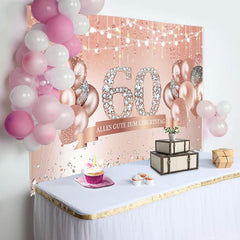 60 Geburtstag Rosa Ballon Diamanten Hintergrund