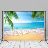 Aperturee - Blauer Himmel Ozean Palmengefühl Sommerhintergrund für Fotos