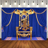 Tief Blau Wenig Prinz Baby Dusche Hintergrund