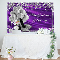 Silber Ballon Diamanten Lila Geburtstag Hintergrund