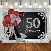Silber Funkeln Diamant Absätze 50 Geburtstag Hintergrund