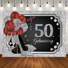 Silber Funkeln Diamant Absätze 50 Geburtstag Hintergrund