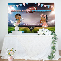Gendar Aufdecken Fußball Feld Baby Dusche Hintergrund