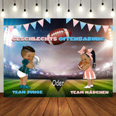 Gendar Aufdecken Fußball Feld Baby Dusche Hintergrund