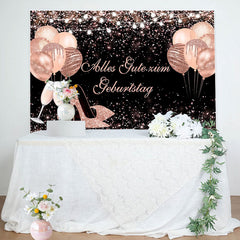 Rose Gold Ballon Funkeln Geburtstag Hintergrund