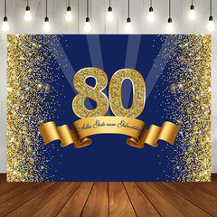 80 Geburtstag Gold königlich Blau Hintergrund für Party