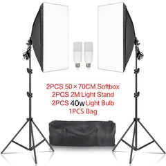 Aperturee - 2 Stück schwarze Fotografie Softbox Lichter. faltbarer Ständer