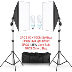Aperturee - 2 Stück schwarze Fotografie Softbox Lichter. faltbarer Ständer