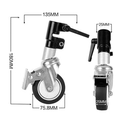 Aperturee - 3 teiliges schwarzes Fotografie Ständer Lenkrolle