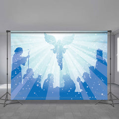 Aperturee - Engel Göttlicher hellhimmelblauer Weihnachtshintergrund