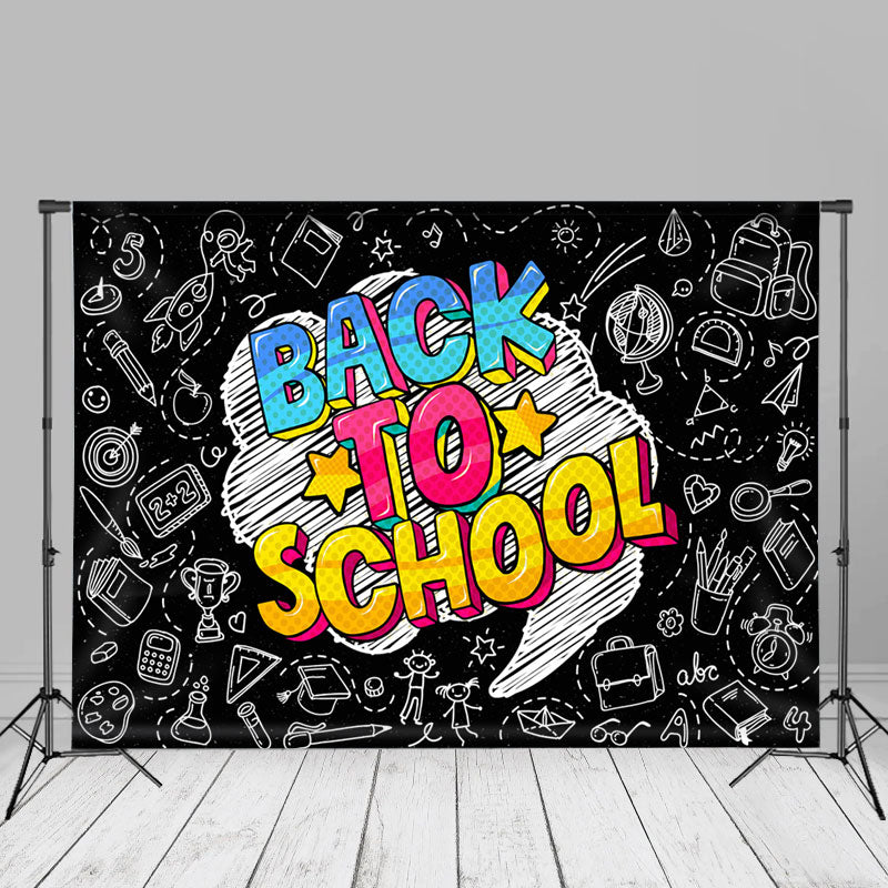 Aperturee - Zurück Schule Strichmännchen Tafel Hintergrund
