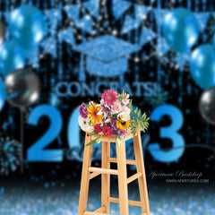 Aperturee - Ballon Schwarz Blau Glückwunsch 2023 Hintergrund für Foto