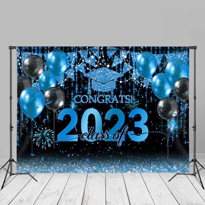 Aperturee - Ballon Schwarz Blau Glückwunsch 2023 Hintergrund für Foto